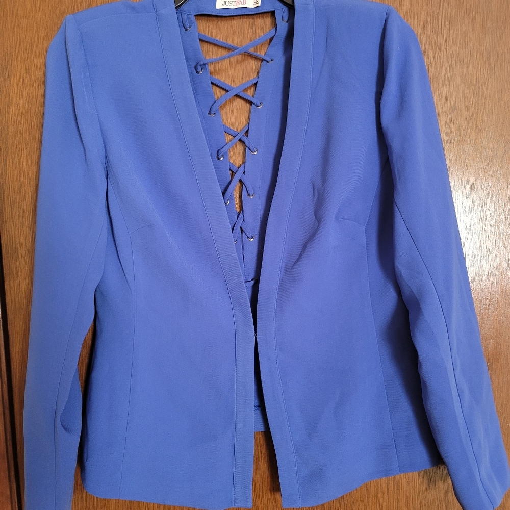 JustFab Women's Crisscross Open-Back Jacket